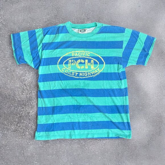 Vintage 1992 Pacific Coast Highway Striped California Travel Unisex T-Shirt M - Picture 4 of 6